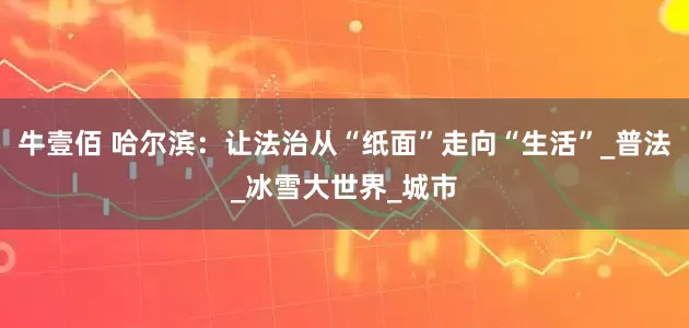 牛壹佰 哈尔滨：让法治从“纸面”走向“生活”_普法_冰雪大世界_城市